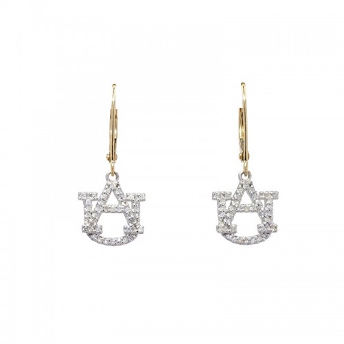Two Tone Diamond Dangle AU Earrings